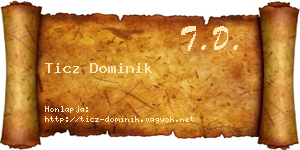 Ticz Dominik névjegykártya