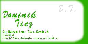 dominik ticz business card